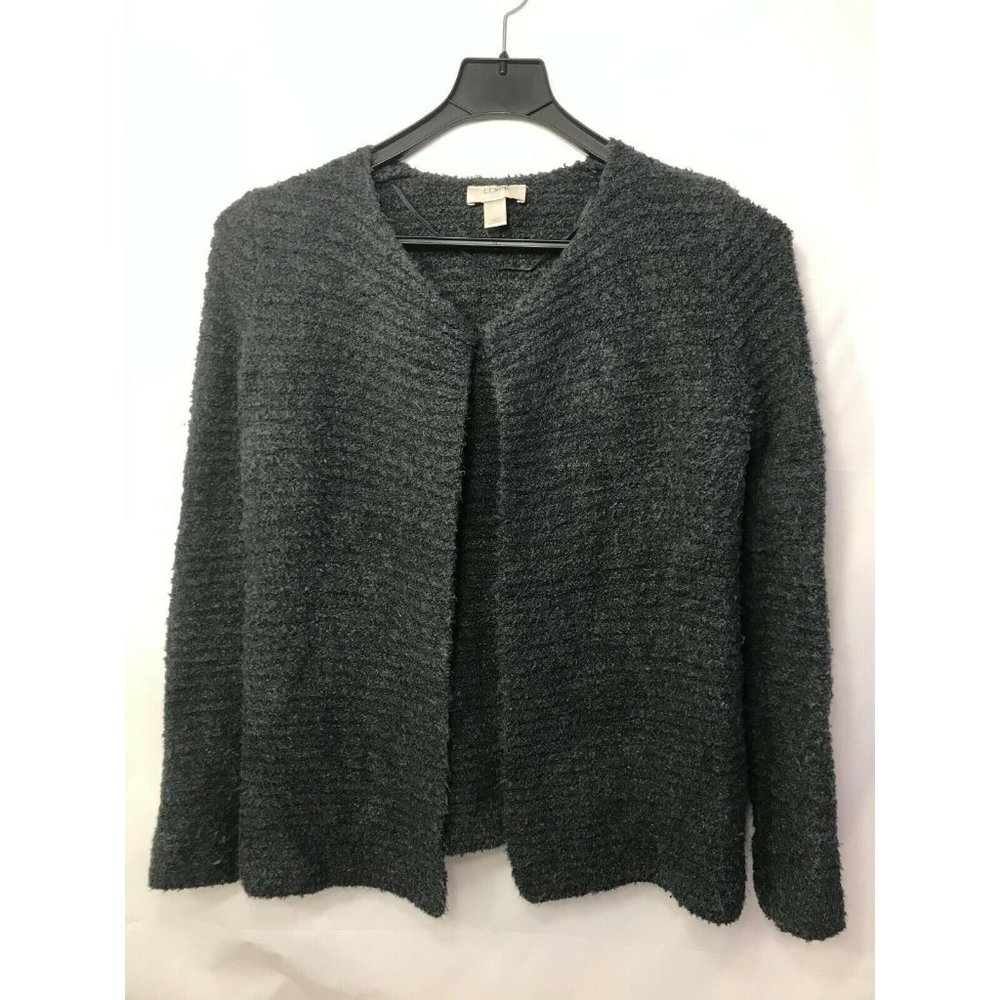 Loft outlet by Anne Taylor Petite grey cardigan XPS, open front EUC